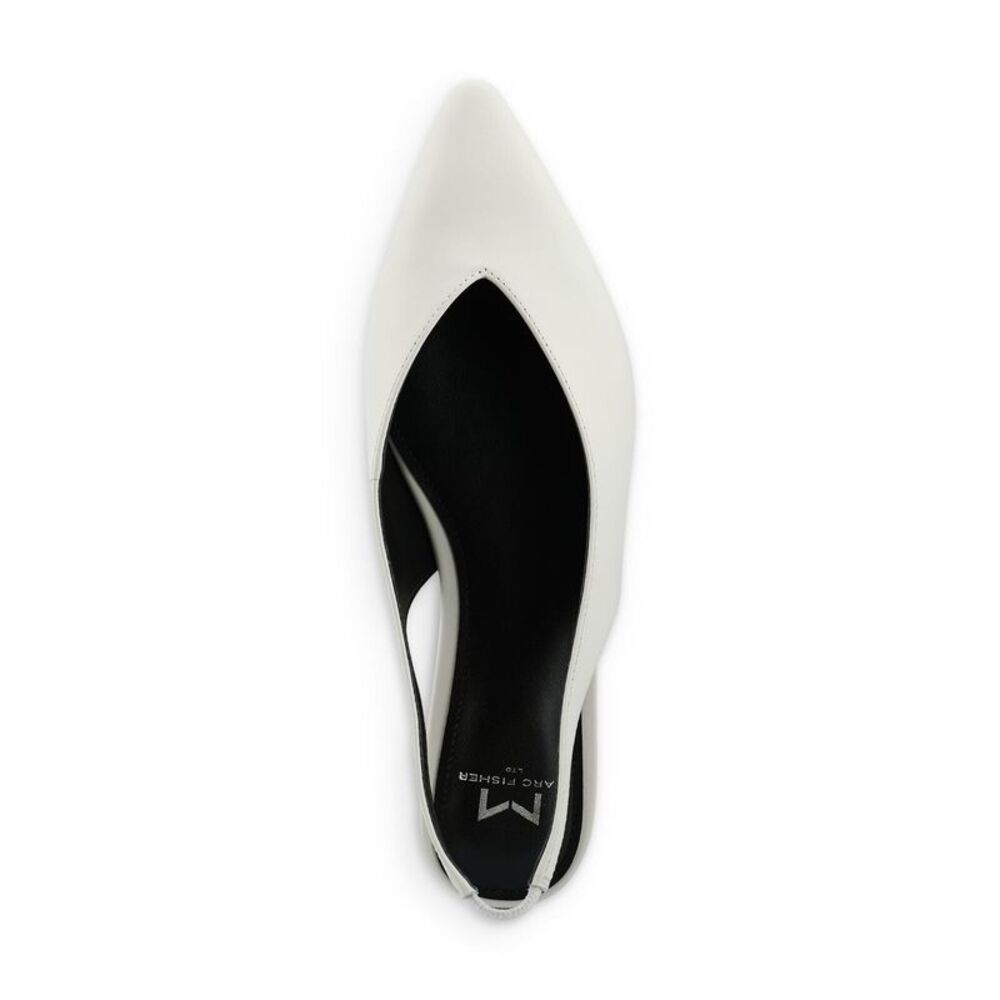 MARC FISHER Womens Ivory Slingback Graceful Toe Slip On Leather Flats 5.5 M_3